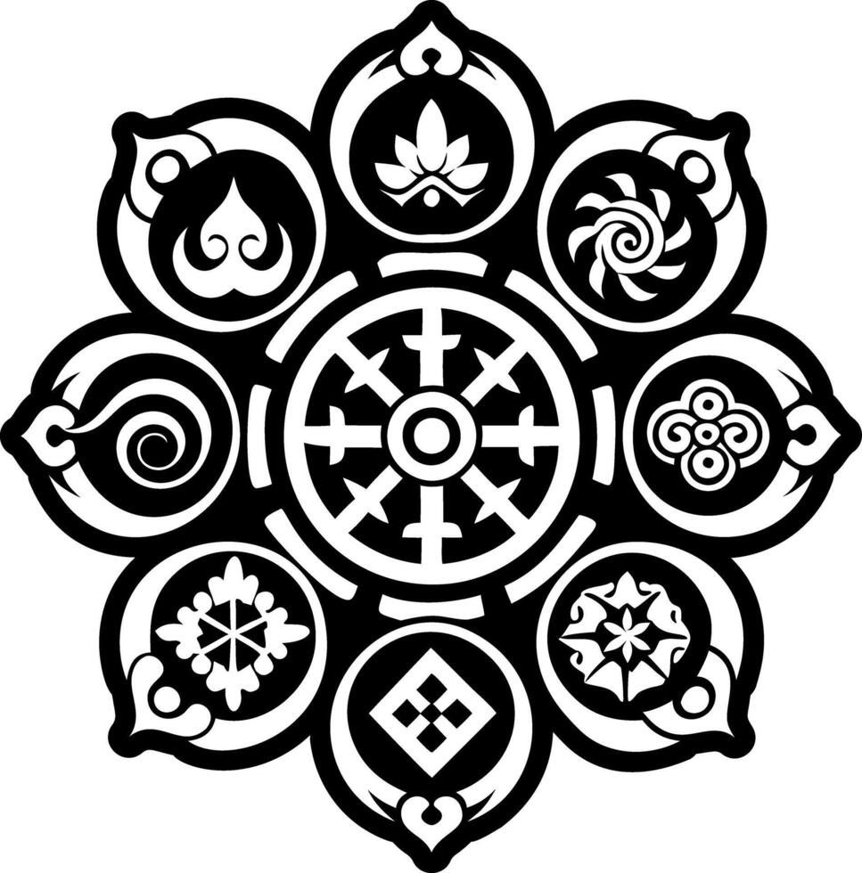 A filled style icon of elemental artwork symbol vector