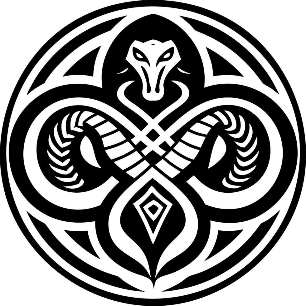 A solid style icon of snake rebirth symbol vector