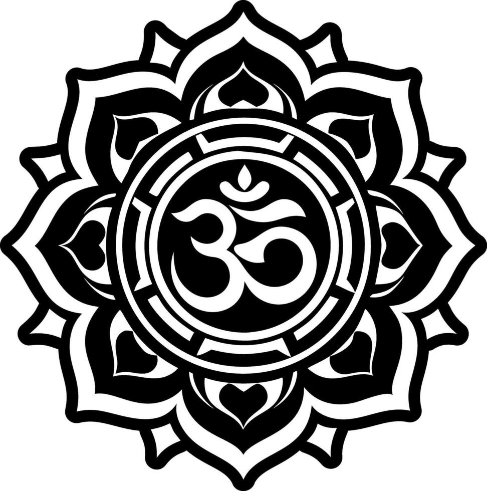 A filled style icon of om symbol vector
