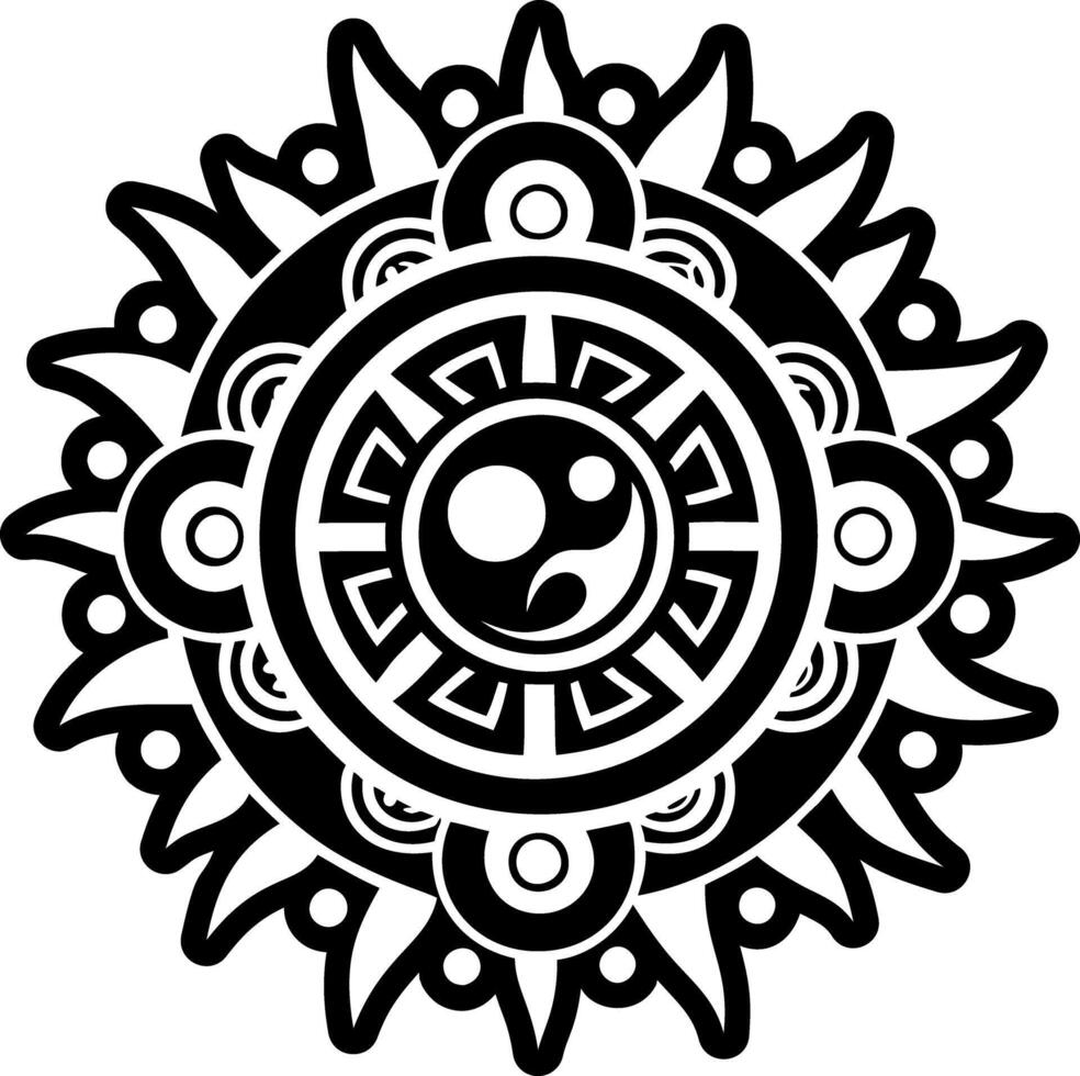 A glyph style icon of solar eclipse symbol vector