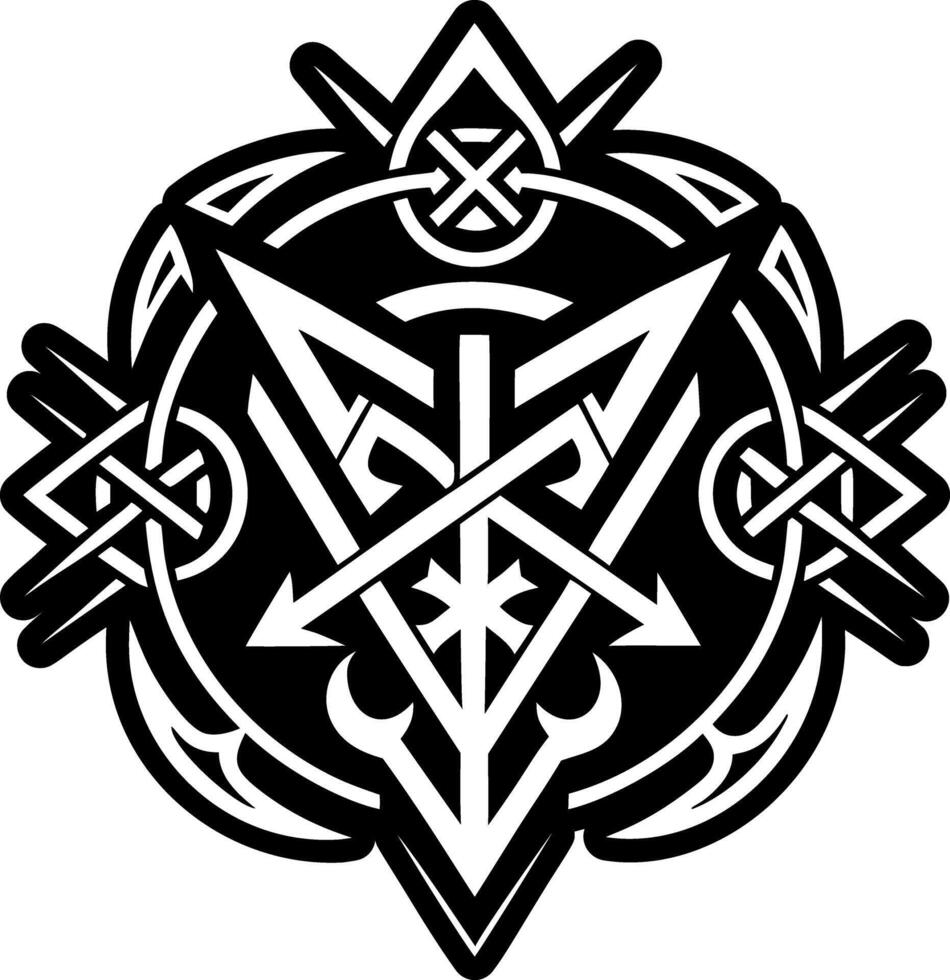 A filled style icon of shaman rune symbol vector
