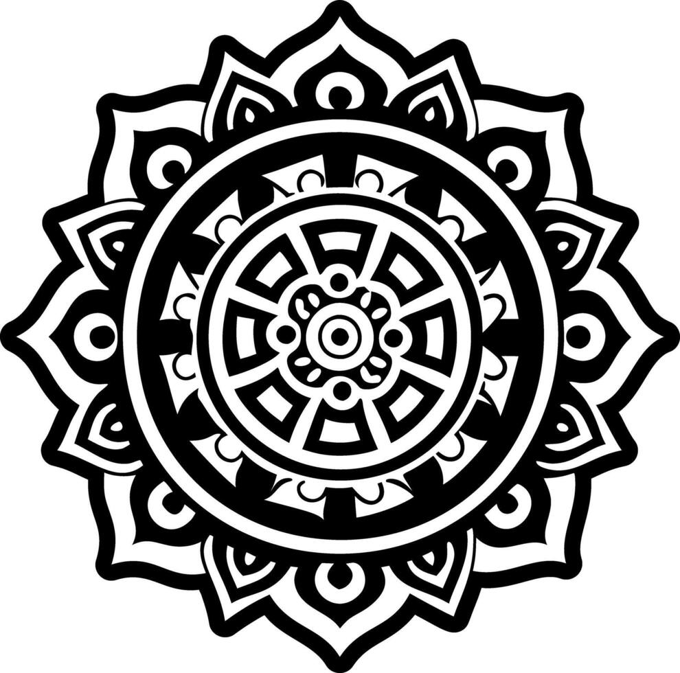 A glyph style icon of kalachakra symbol vector