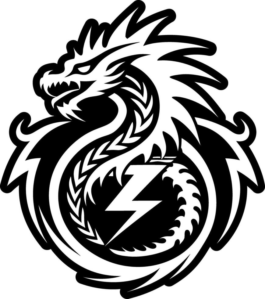 A glyph style icon of dragon head symbol vector