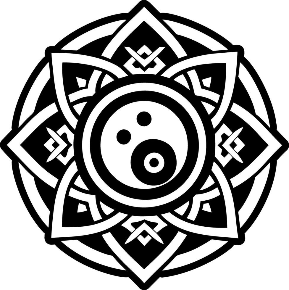 A filled style icon of elemental symbol tattoo vector