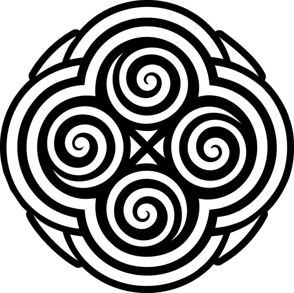 A filled style icon of spiral symbol tattoo vector