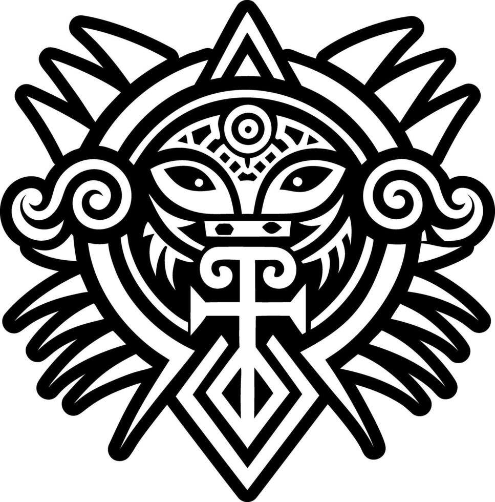 A filled style icon of ethnic tattoo vector