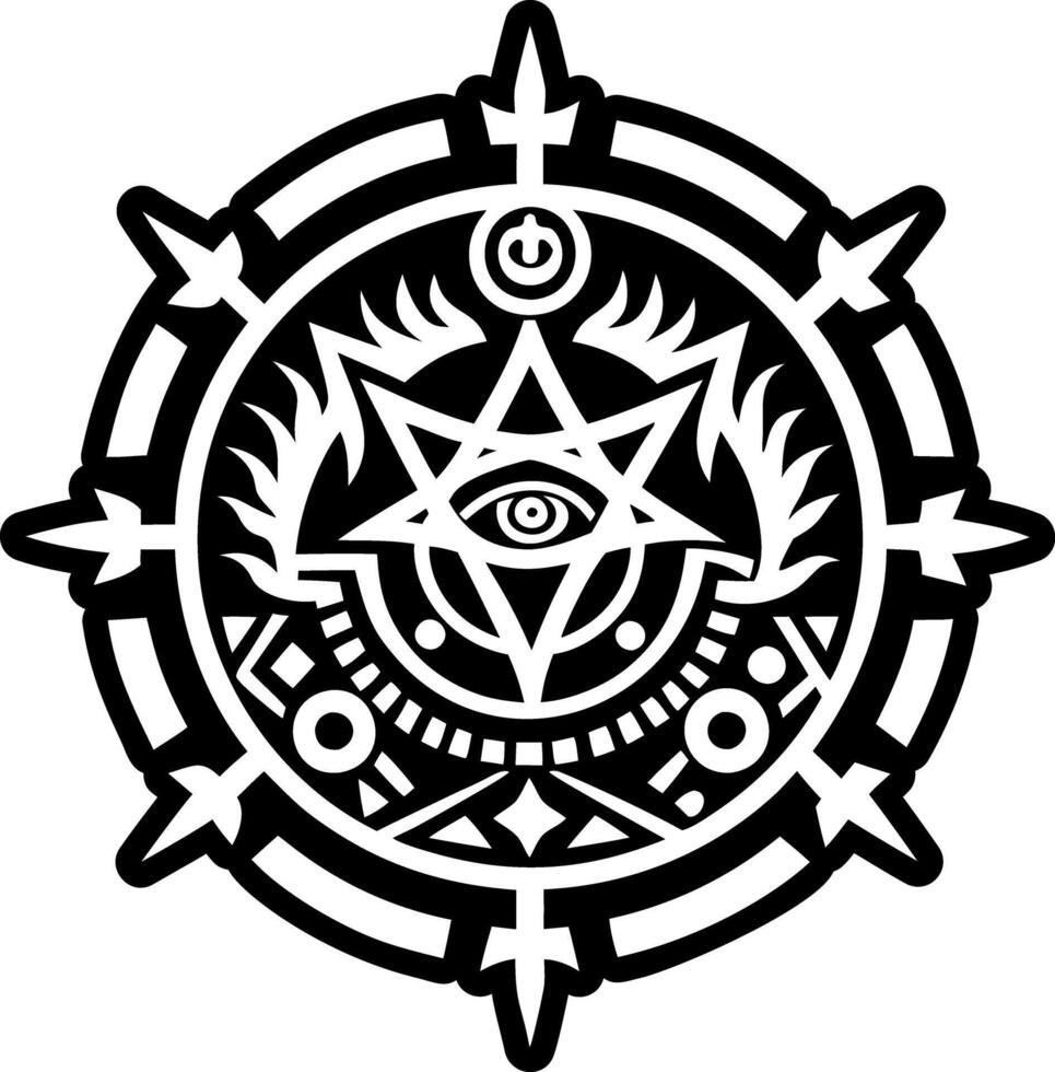 A glyph style icon of spirit calling tattoo vector