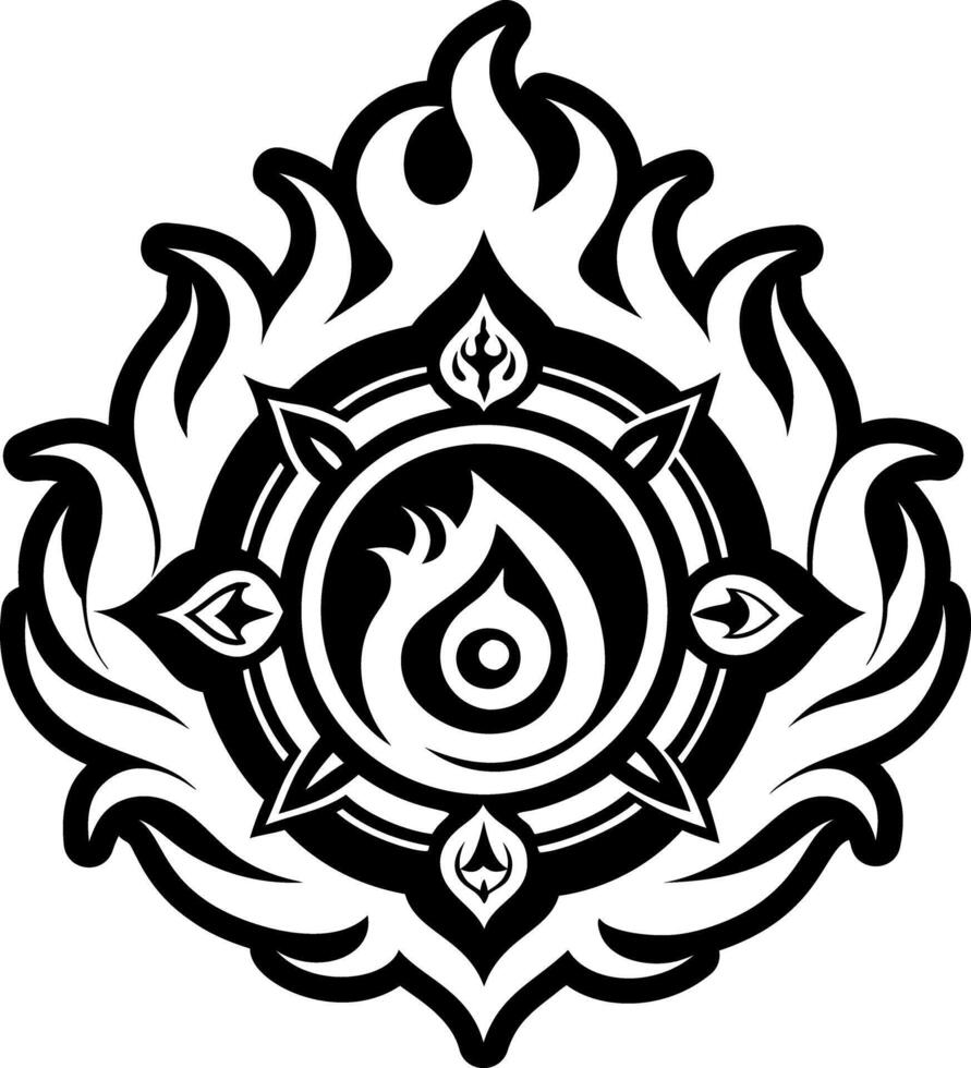 A filled style icon of sacred flame tattoo vector