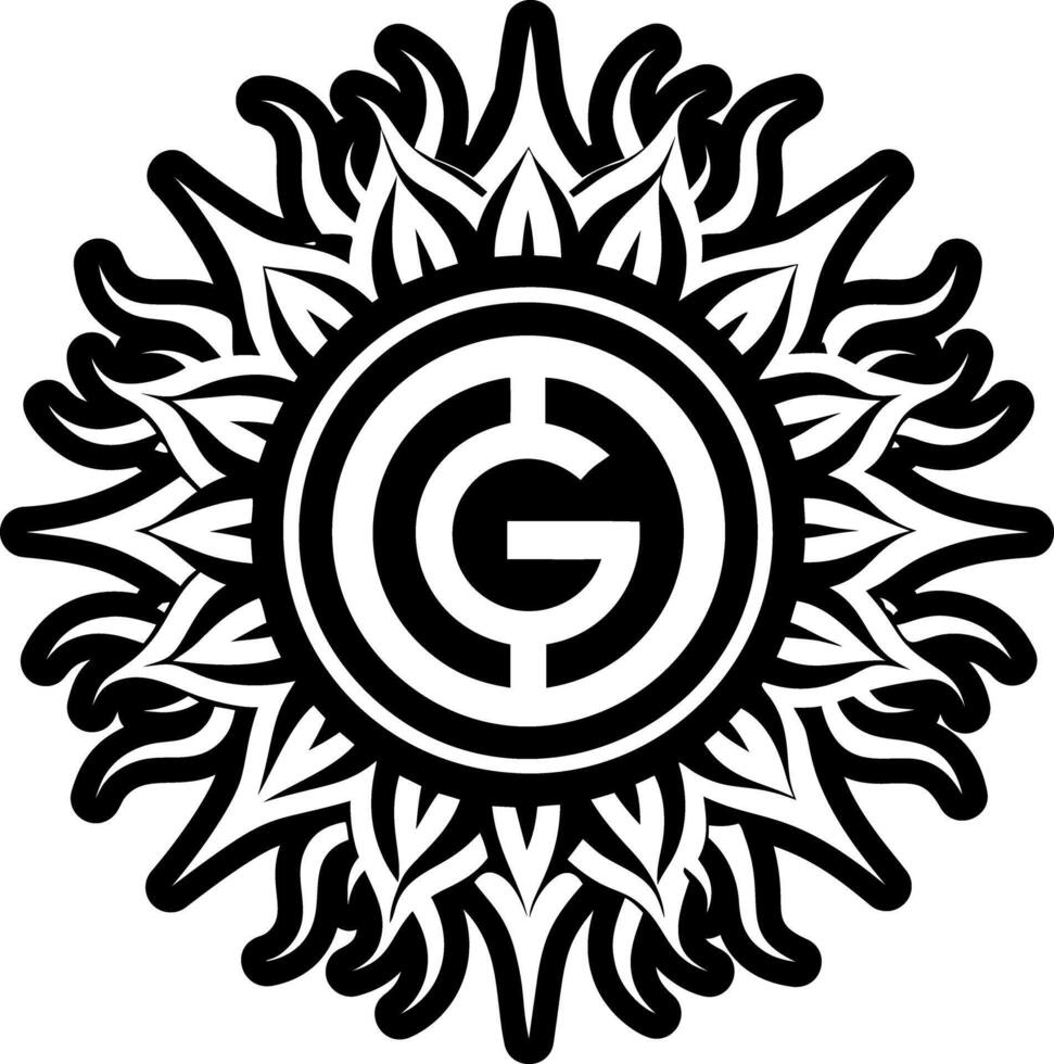 A glyph style of sunburst symbol vector