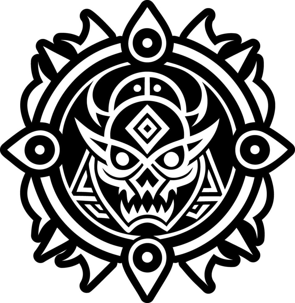 A solid style icon of shaman sigil symbol vector