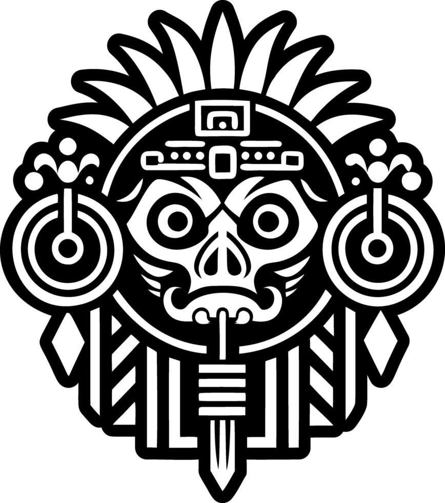 A glyph style icon of mesoamerican god symbol vector