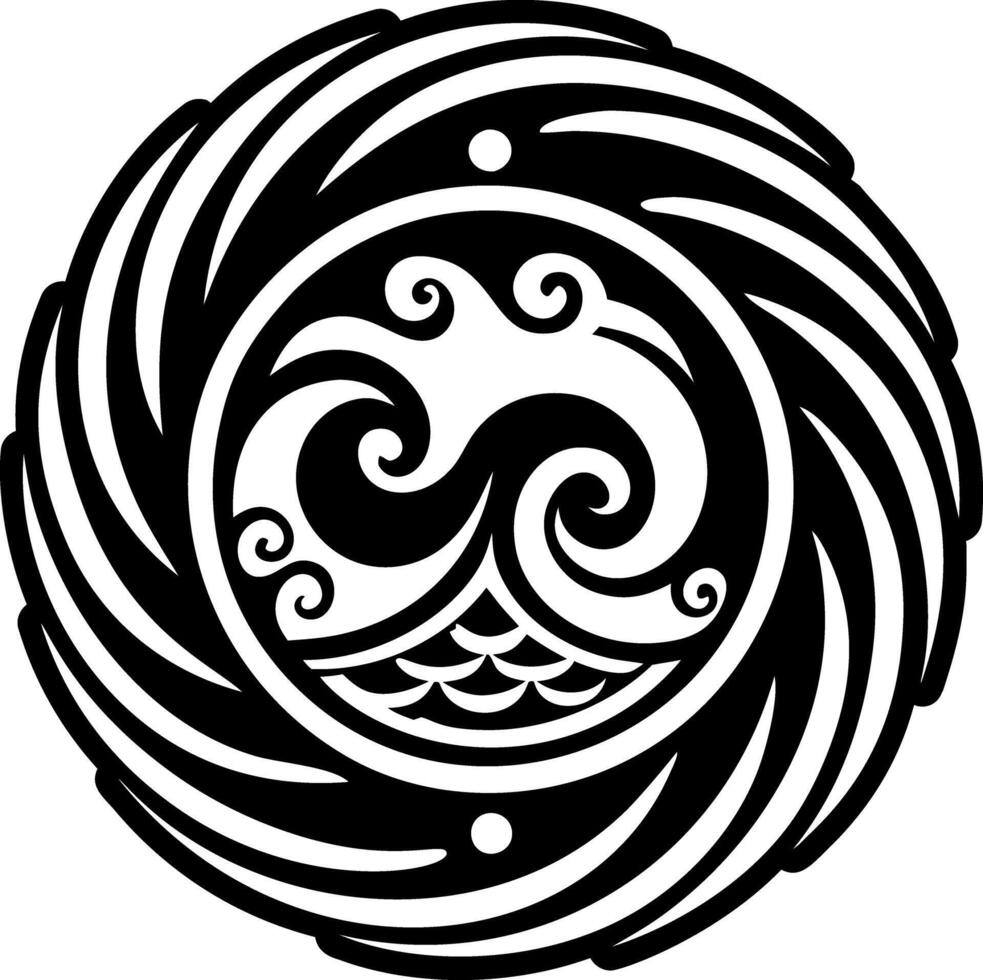 A filled style icon of water wave symbol vector