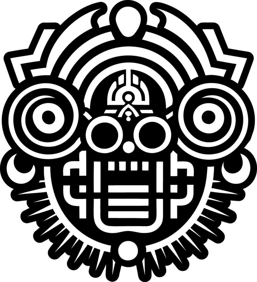 A solid style icon of bolon yokte tattoo vector