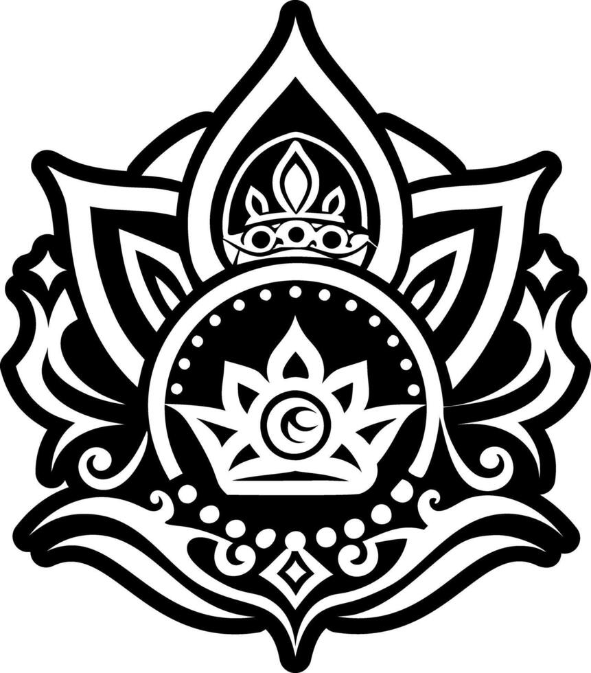 A solid style icon of celestial crown tattoo vector