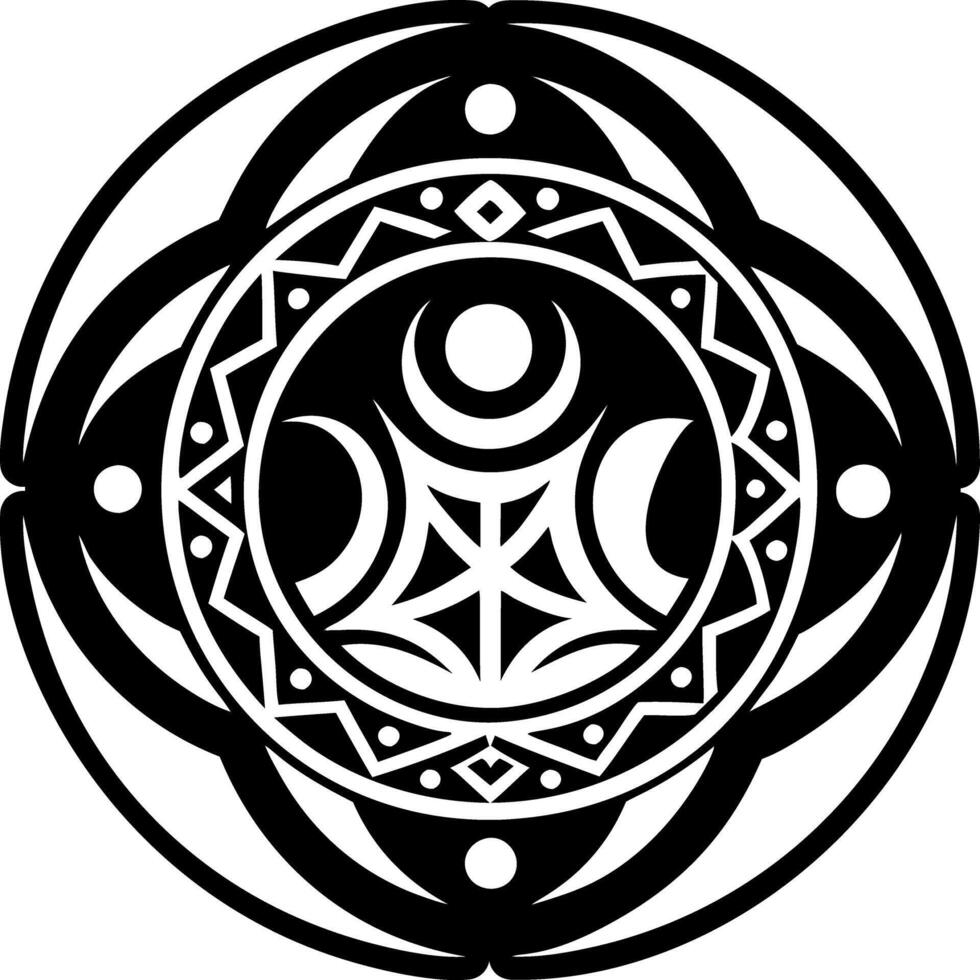 A solid style icon of lunar guidance tattoo vector