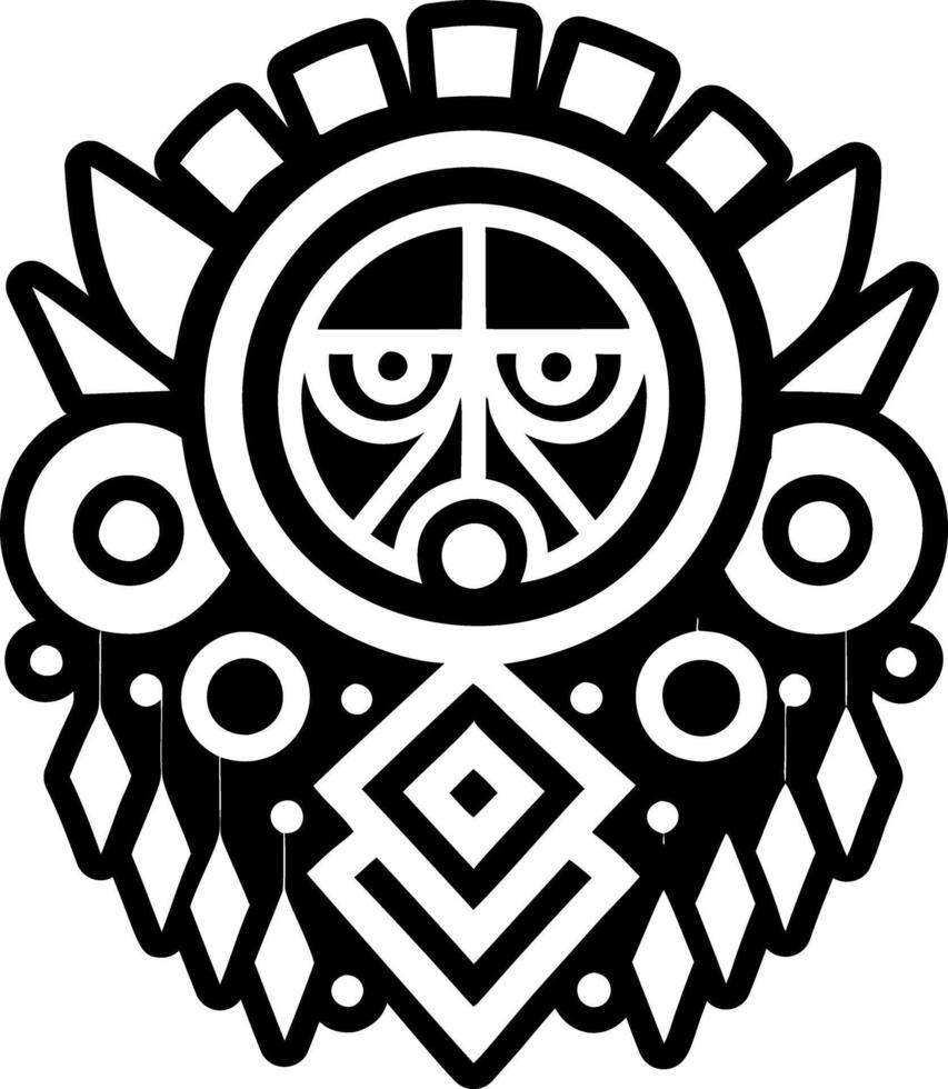 A filled style icon of aztec dreamcatcher symbol vector