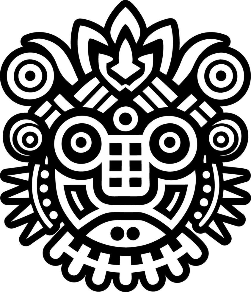 A solid style icon of aztec harvest symbol vector