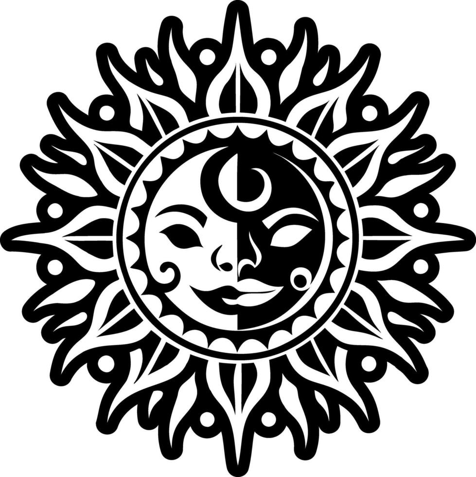 A glyph style icon of celestial tattoo vector