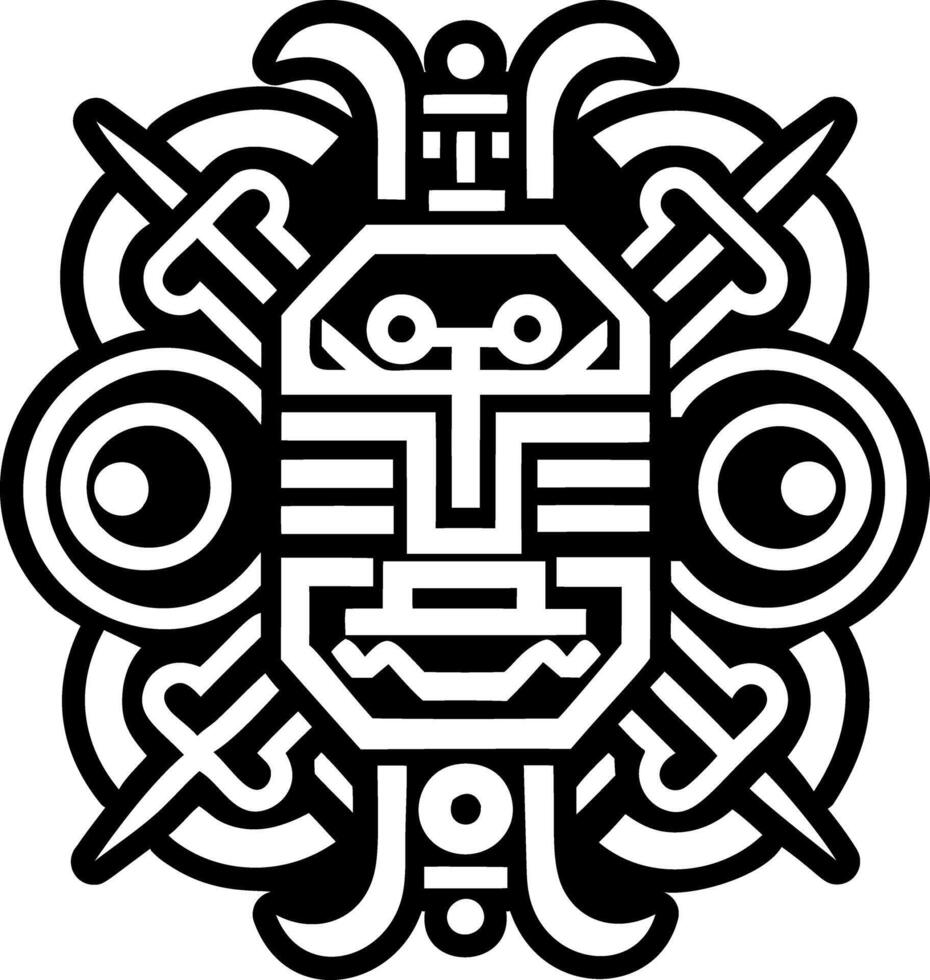 A solid style icon of hun hunahpu tattoo vector