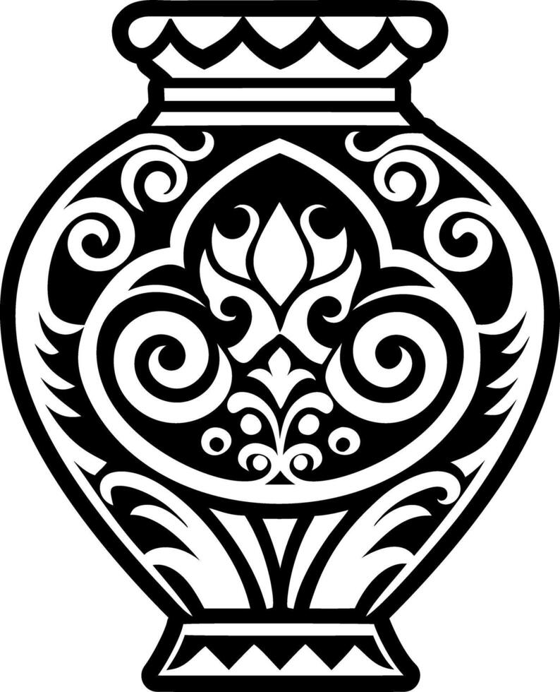 A solid style icon of treasure vase tattoo vector
