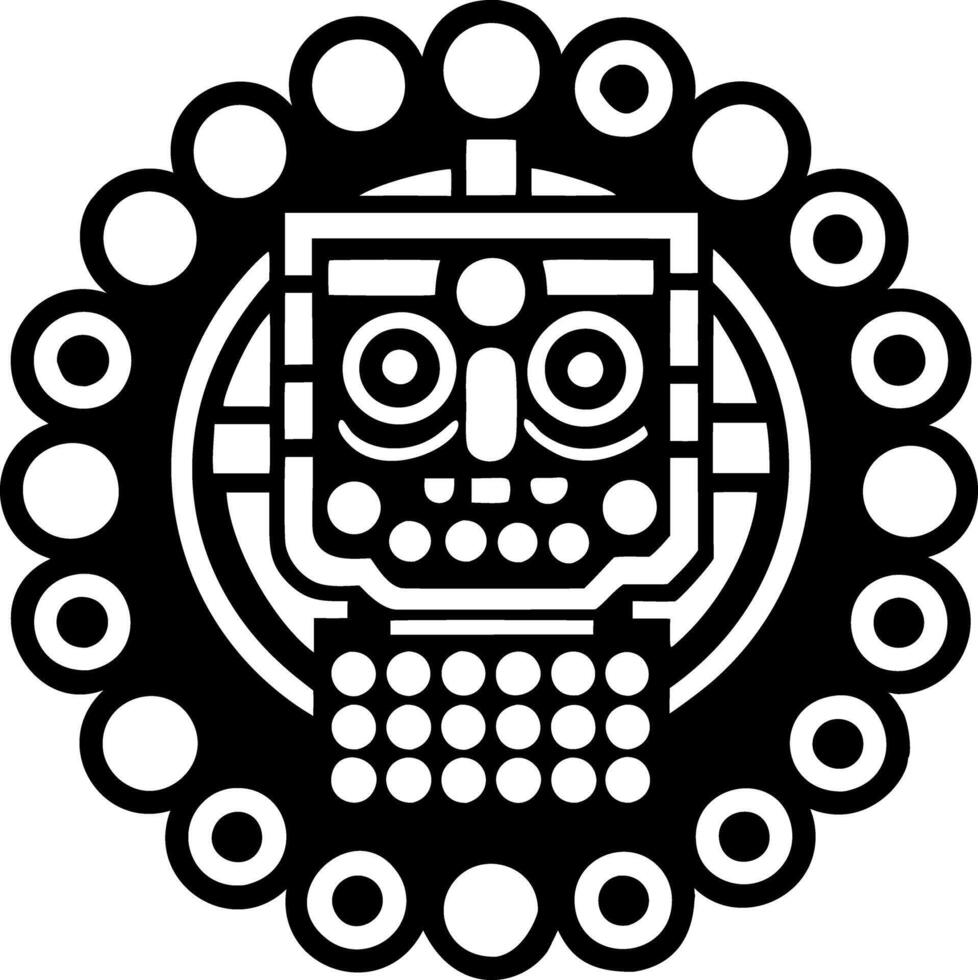 A filled style icon of aztec symbol tattoo vector