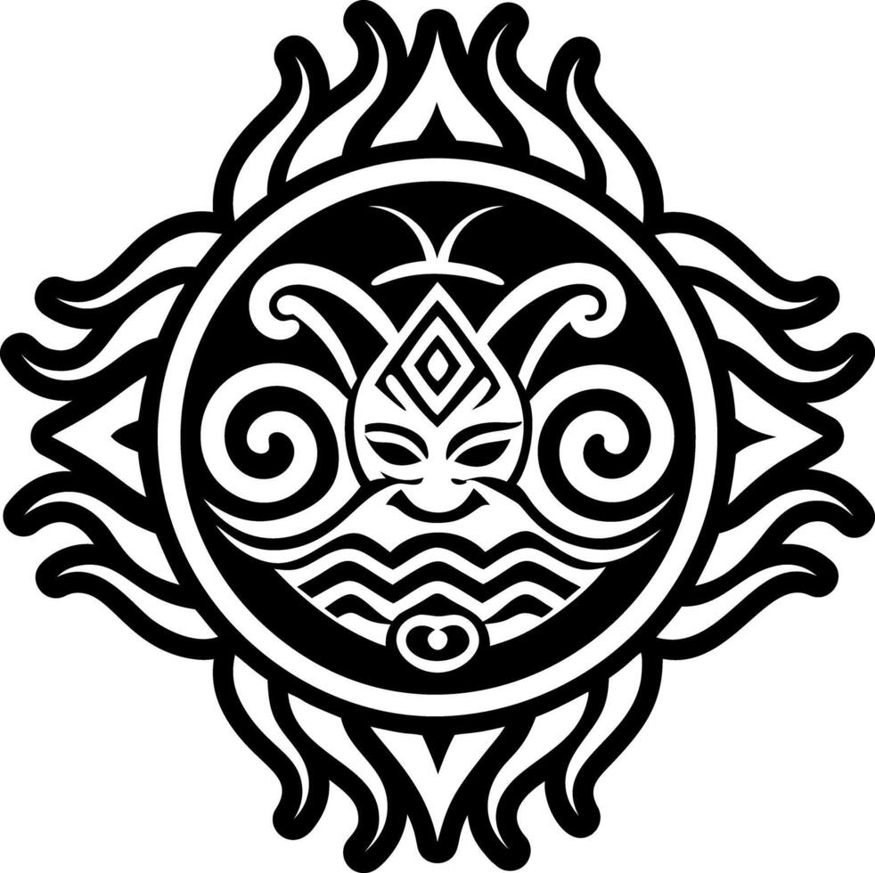 A filled style icon of sacred river tattoo vector