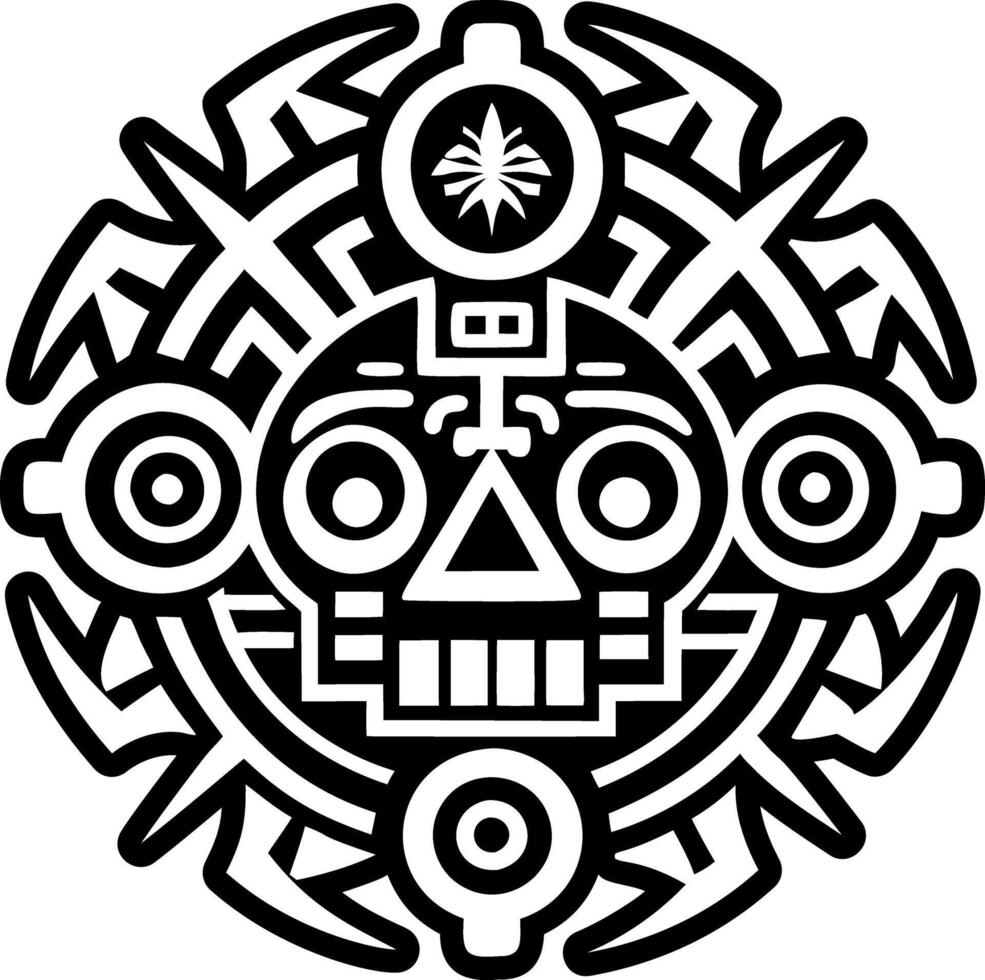 A glyph style icon of aztec medicine symbol vector