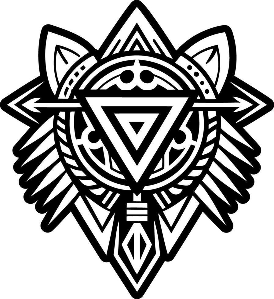 A solid style icon of ritual arrowhead tattoo vector