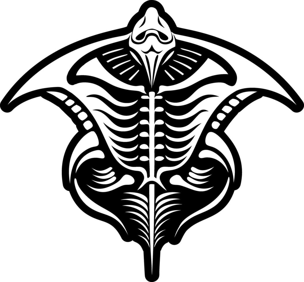 A solid style icon of stingray symbol vector