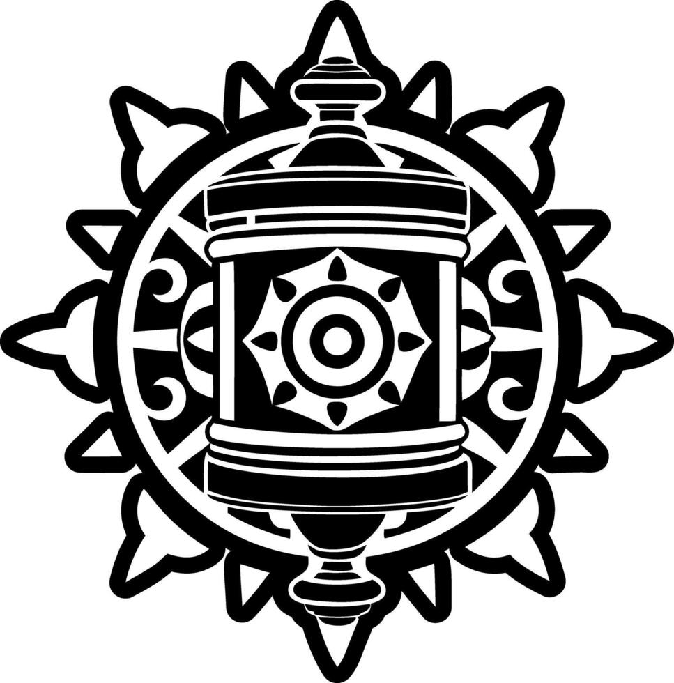 A glyph style icon of worship wheel symbol vector