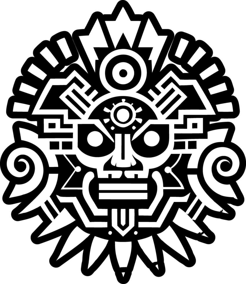A glyph style icon of huitzilopochtli tattoo vector