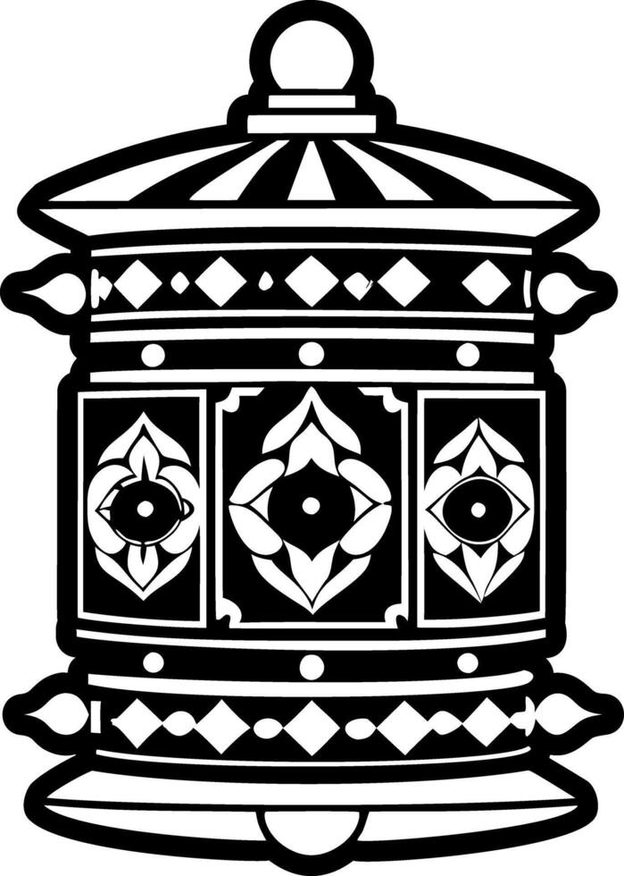 A solid style icon of prayer wheel symbol vector