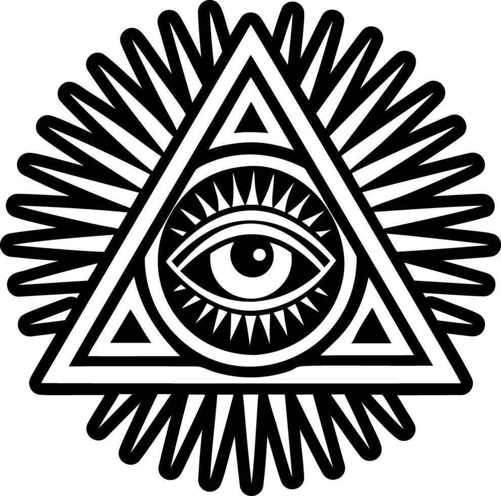 A solid style icon of masonic eye symbol vector