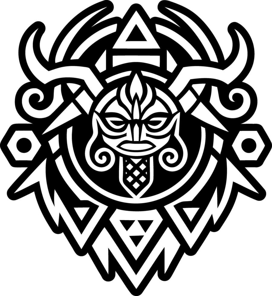 A filled style icon of shaman insignia tattoo vector