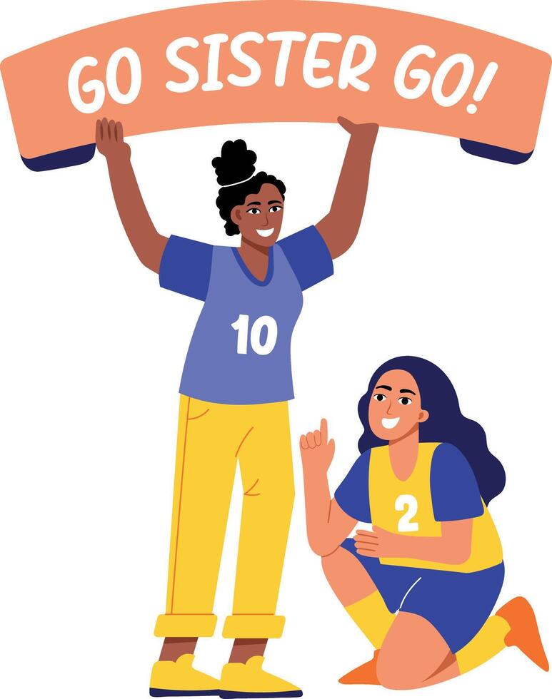 A flat style illustration of supporting women vector