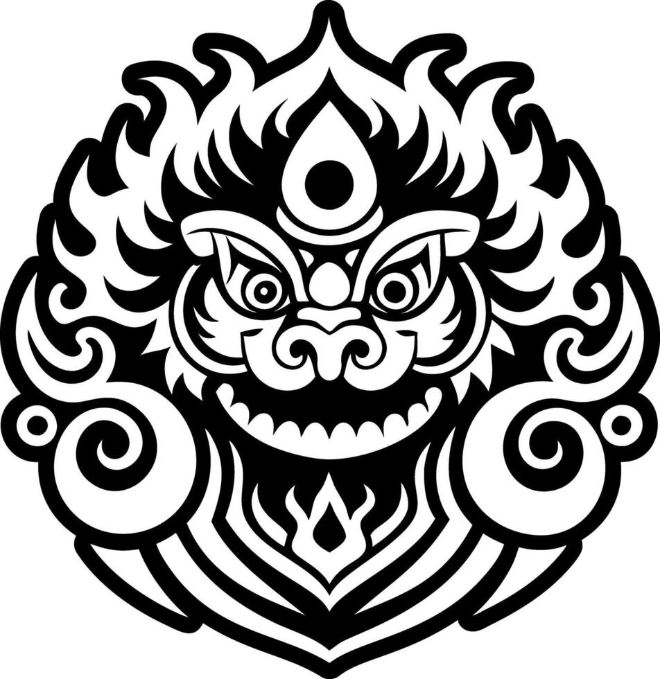 A glyph style icon of ethereal guardian symbol vector