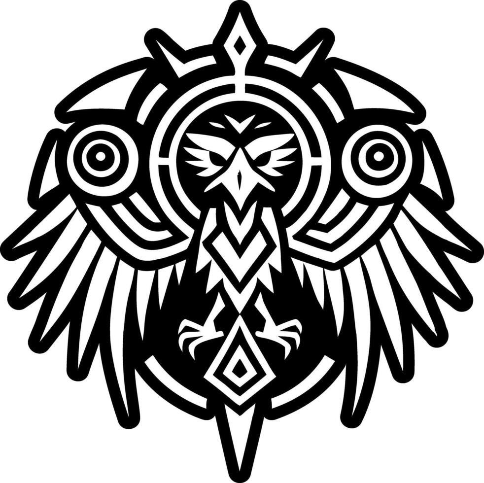 A solid style icon of crow symbol tattoo vector