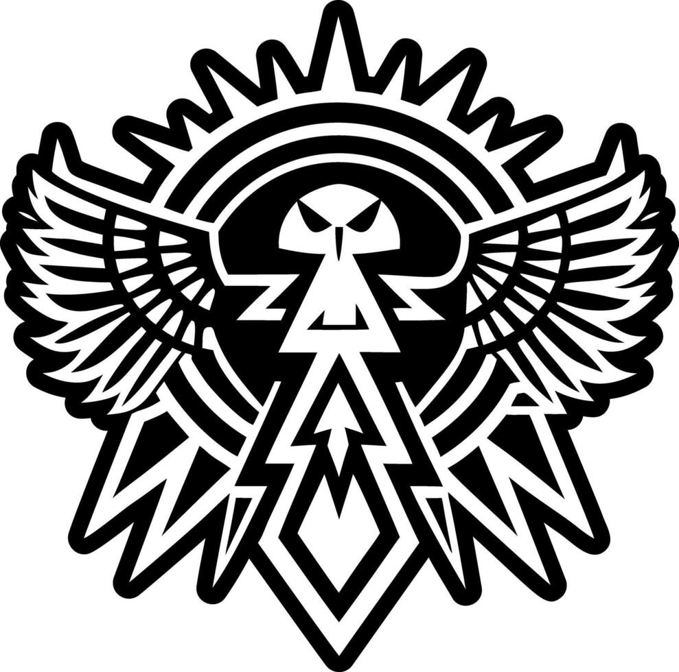 A solid style icon of thunderbird symbol tattoo vector