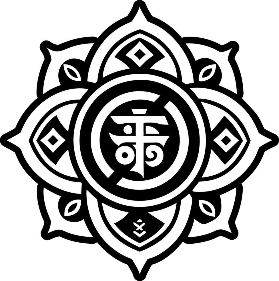 A solid style icon of elemental chakra tattoo vector