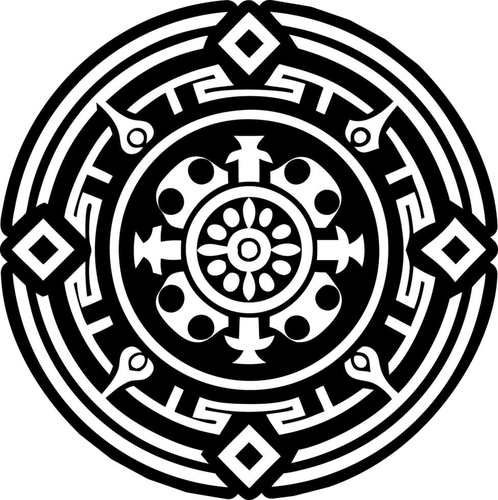 A circular design with an intricate design vector