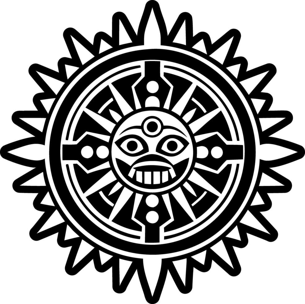 A glyph style of sun wheel symbol vector