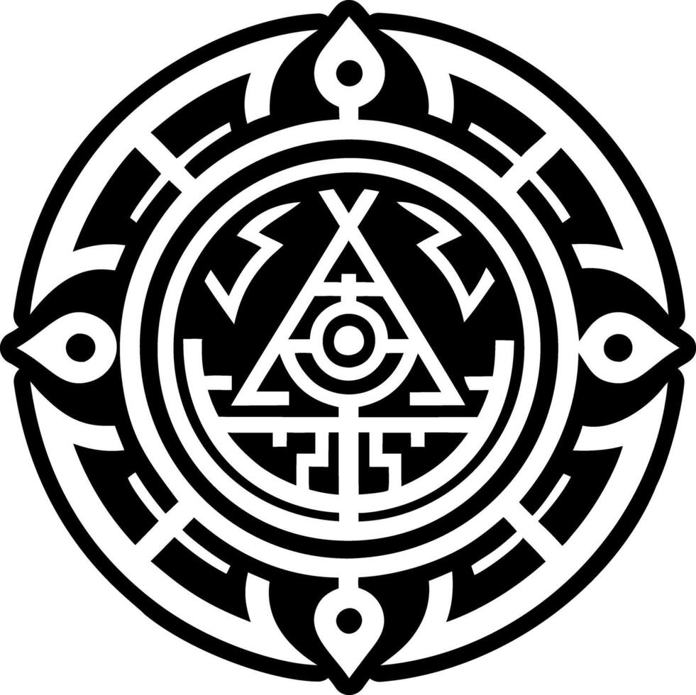 A glyph style icon of ritual tattoo vector