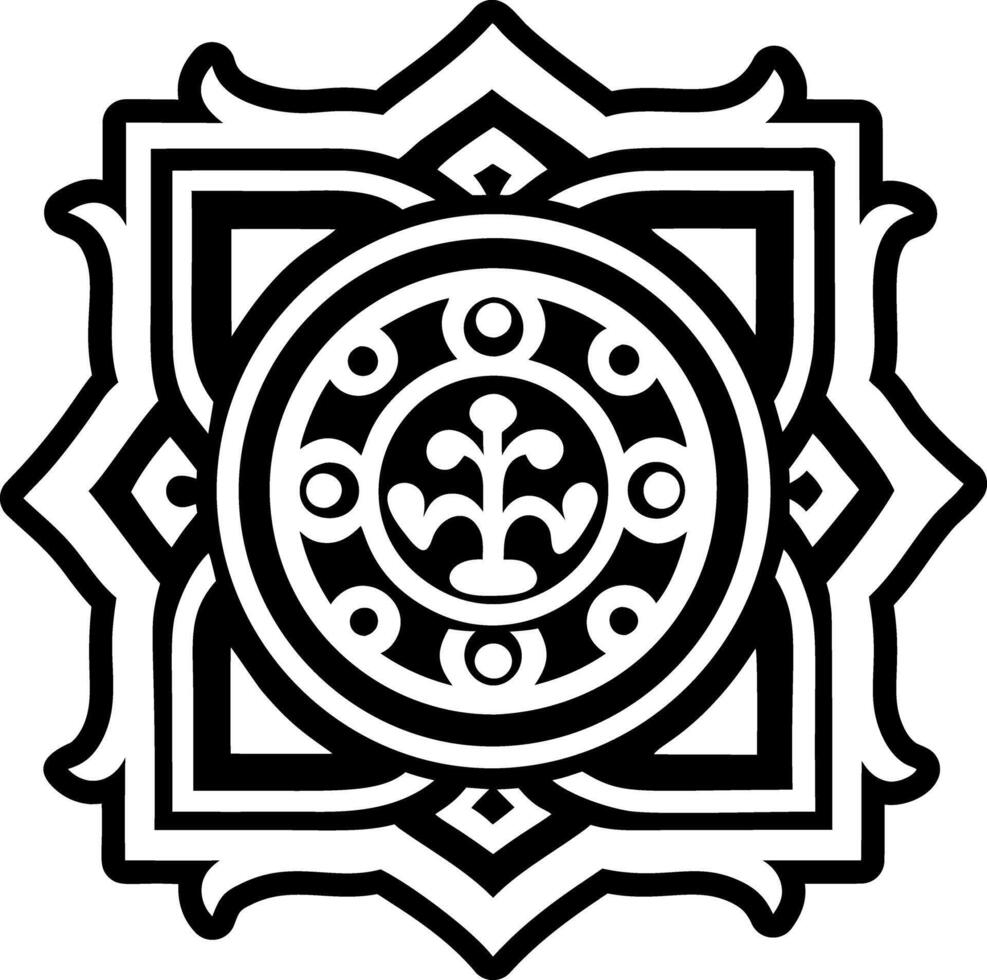 A glyph style icon of dharma symbol tattoo vector