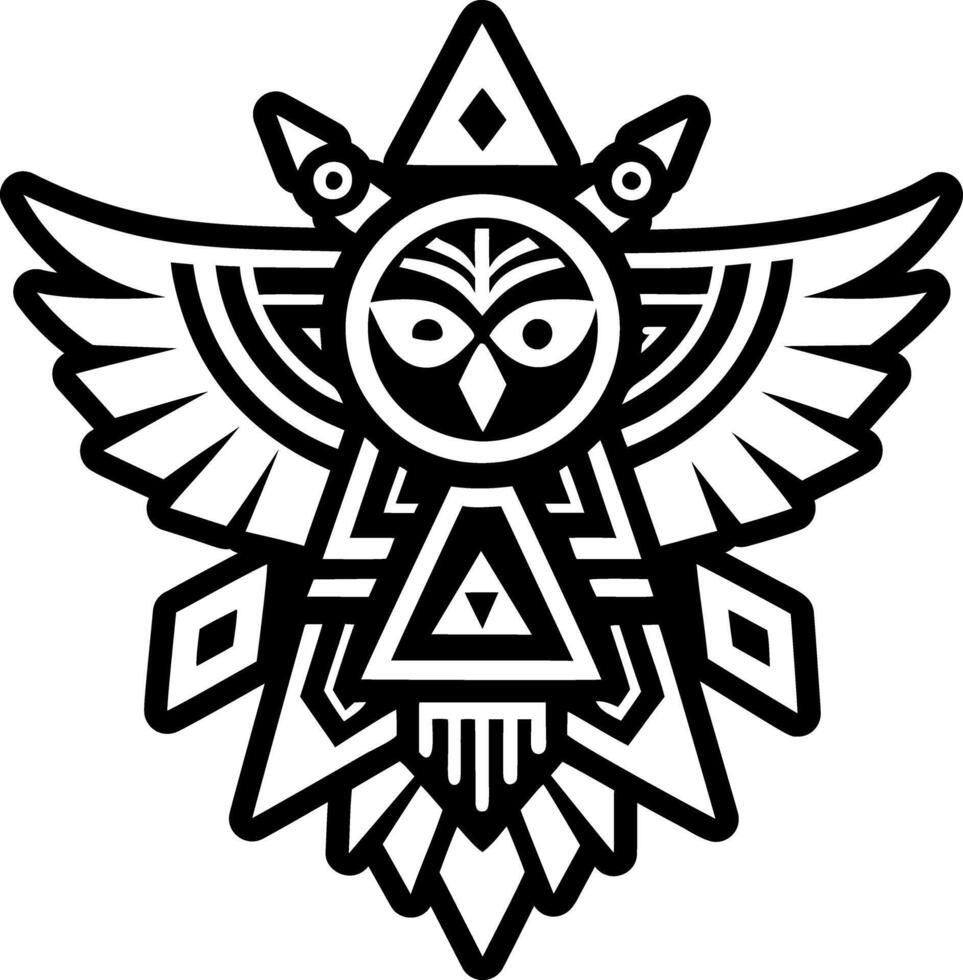 A glyph style icon of thunderbird tattoo vector