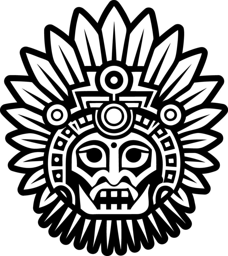 A solid style icon of mayan deity symbol vector