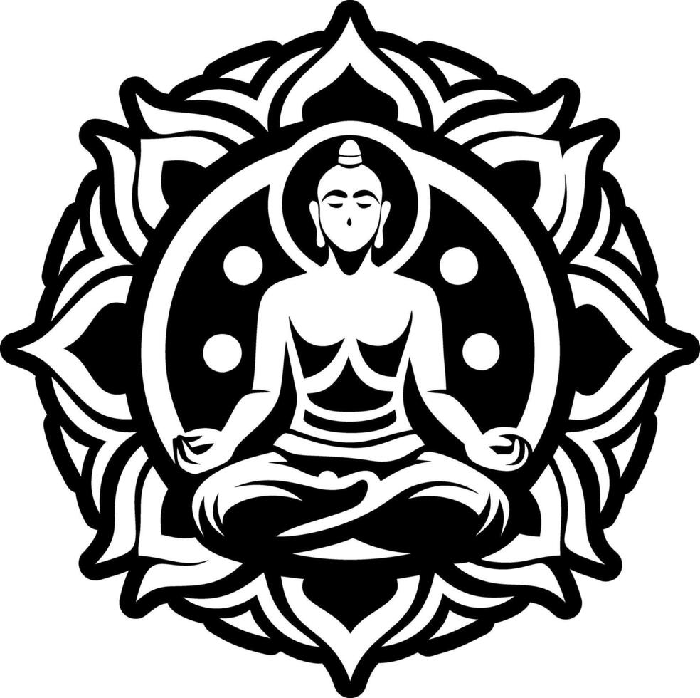 A glyph style icon of mindfulness symbol vector