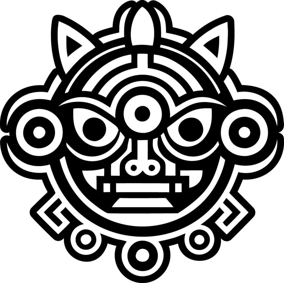 A filled style icon of aztec culture symbol vector