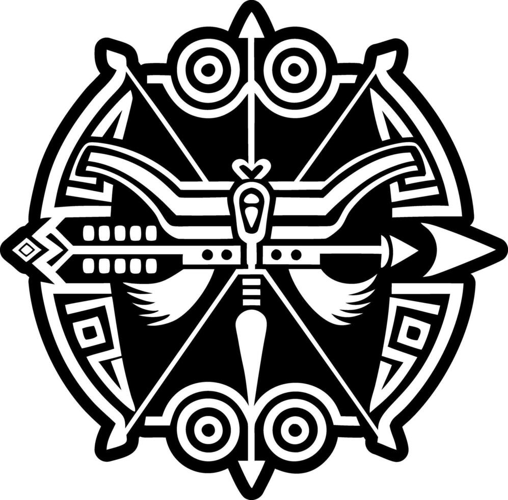 A glyph style icon of archery bow symbol vector