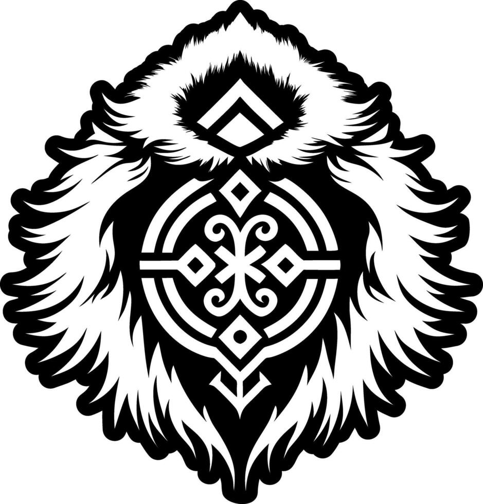 A glyph style icon of tibetan fur symbol vector