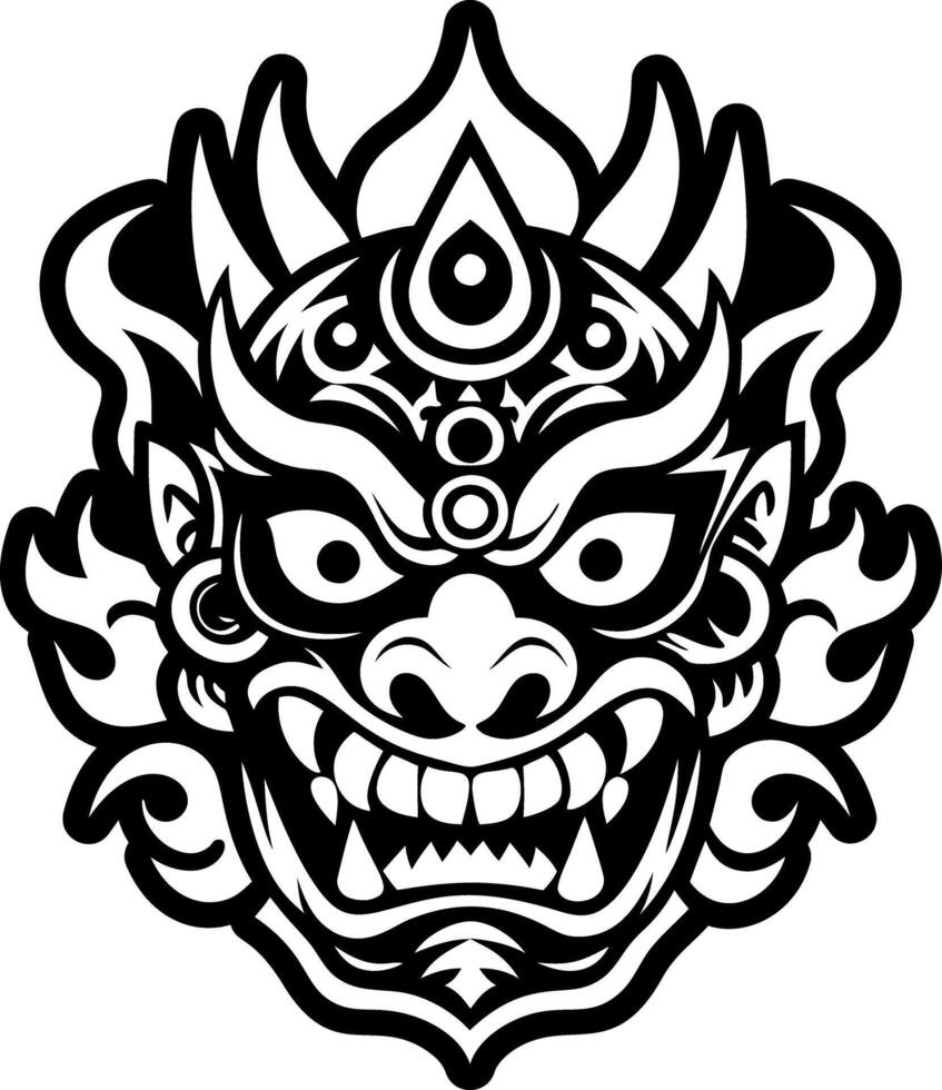 A glyph style icon of tribal deity symbol vector